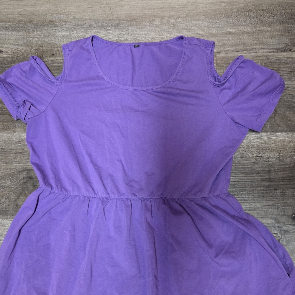 Brand New Purple Cold Shoulder Maxi Dress With Pockets*make Me A Offer*